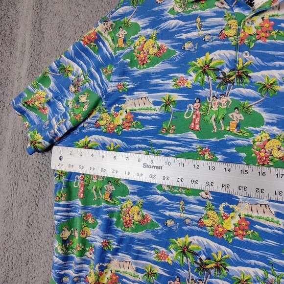 Polo Ralph Lauren Polo Shirt Mens XXL Blue Hawaiian Print Pony Logo Tropical NWT - Picture 5 of 15